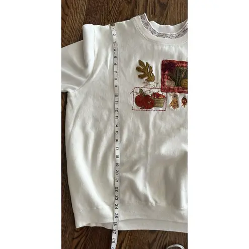 Vintage Bobbie Brooks 90s Harvest Fall Thanksgiving Embroidered Sweatshirt XL