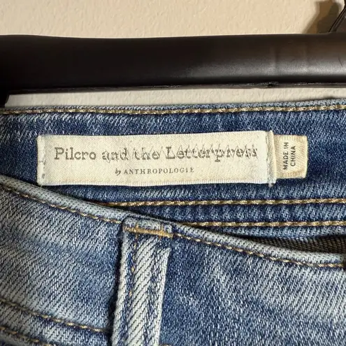 Pilcro Anthropologie Slim Boyfriend Distressed Jeans Women's 26 Blue Side Stripe