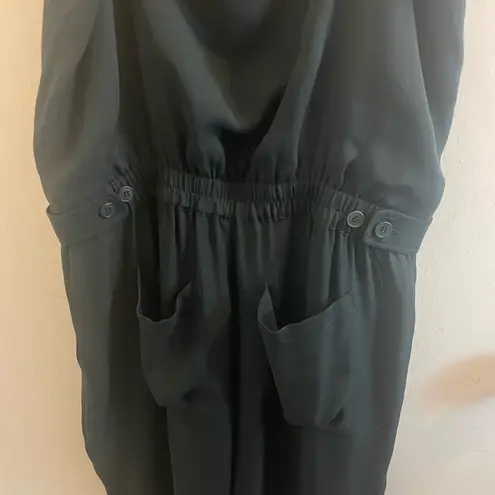 Theory  Emerald Greens Spaghetti Strap Sleeveless Jumpsuit with Back Pocksts