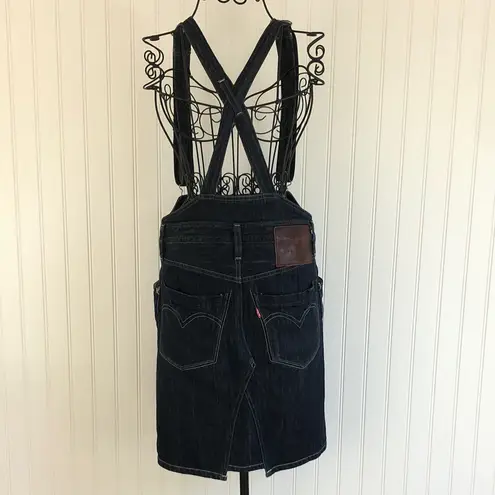 Levi’s Lady Style Blue Denim Suspender Skirt Size XS