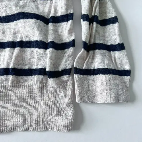 Muji sweater size Extra Small linen cream blue stripe Tan