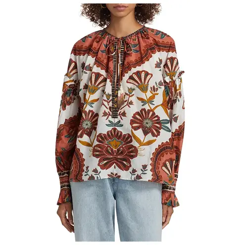 Farm Rio Riad Botanical Blouse Size XS