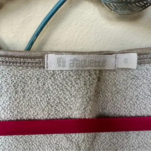 Vintage Jaquette gray silver shimmer scoop neck pullover light sweatshirt Small