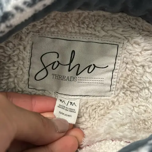 Soho Threads Pink Plaid White Sherpa size M