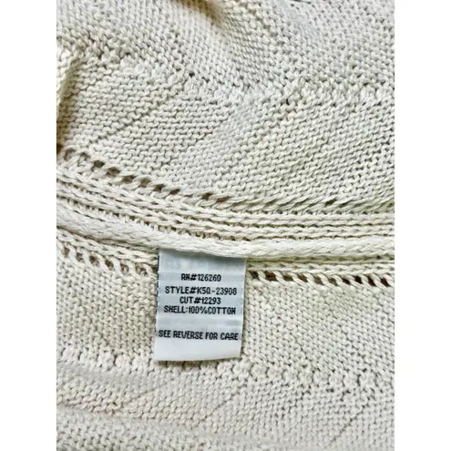 Velvet Heart Women’s Sleeveless Open Knit Crochet Cream Tank Top Adjustable Sz L