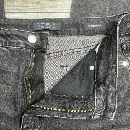 Judy Blue Jeans Sz 15/32 Straight Fit Black Faded High Rise Classic Casual