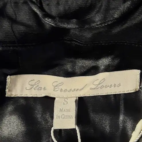 Star Crossed Lovers Women's Jacket Small Black Lightweight Oversized Whimsygoth