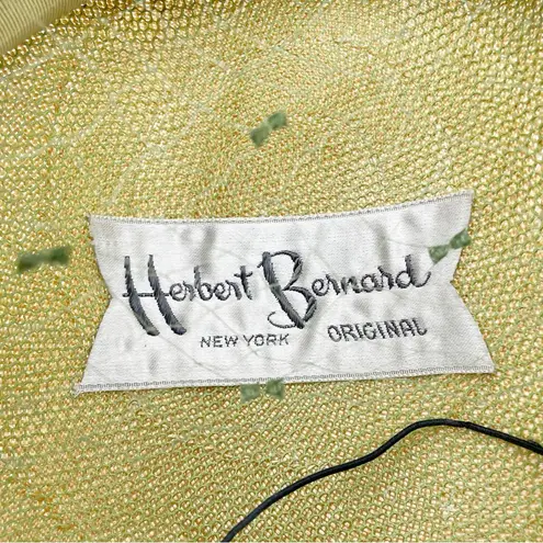 Vintage 1950s Ombre Silk & Straw Pillbox Hat Rhinestone Clip With Mesh Veil 22.5 Green