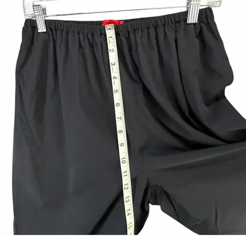 Shamask Pants Women 16 Black Viscose Cotton Pull On Ankle Split Hem Minimalist