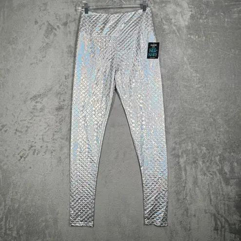 Made for Mermaids Leggings Silver Women Medium Mermaid Scale Festival Shiny Size undefined