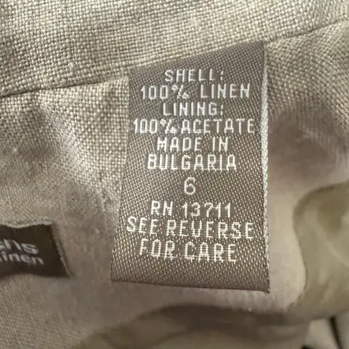 Valerie Stevens Beige Linen Blazer Size 6