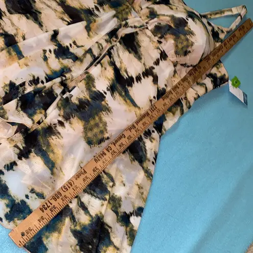 Cacique SWIM BY Fly Away tie dye print style swim dress faux wrap NEW size 28