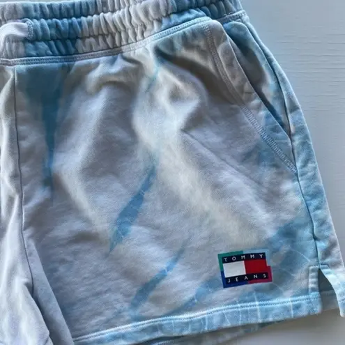 Tommy Hilfiger  • white‎ and blue, tie-dye drawstring shorts, size large