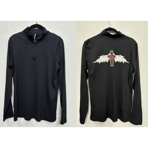 Alo Yoga Pullover Womens XL Black 1/4 Zip Running Stretch (fits Like Small) READ