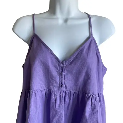 Abound  Women Cropped Babydoll Top Spaghetti Straps XS Purple Festival Girly