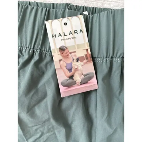 Halara  High Waisted Dolphin Hem Shorts Green Size L NWT