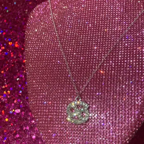 Boutique Cancer Zodiac Sign Sterling Silver Necklace 925 Bling Horoscope June July Egirl Emo Jewelry