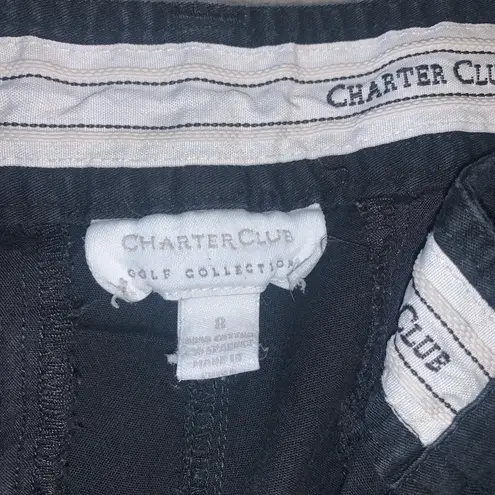 Charter Club Size 8 Golf Collection Solid Black Walking Shorts Bermuda GUC