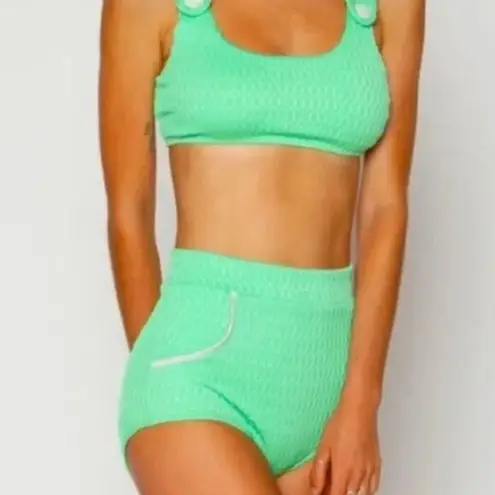 NEW Seea x Free People Georgia bikini top, green, S Green