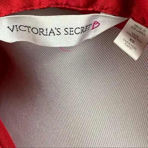 Vintage Victoria’s Secret heart label red satin button down sleep shirt Red Size XS