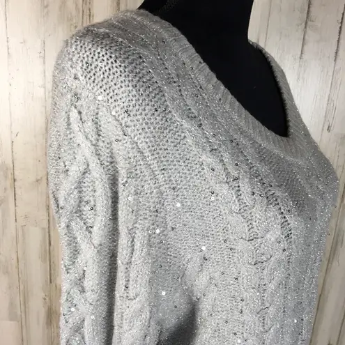 Rachel Parcell Sequin Puff Sleeve Sweater Pullover