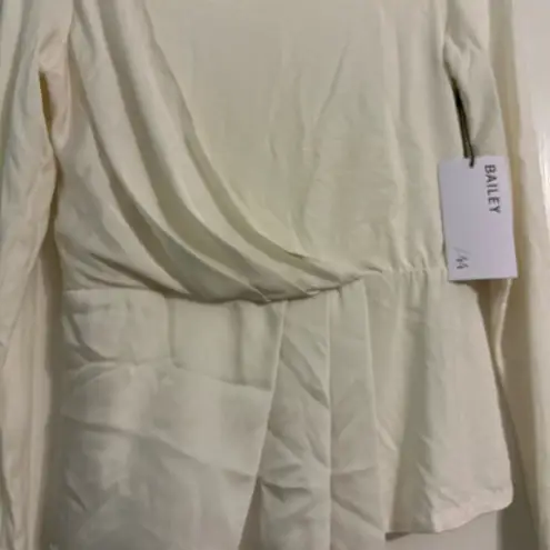 Bailey 44 Cream Asymmetrical Wrap Blouse