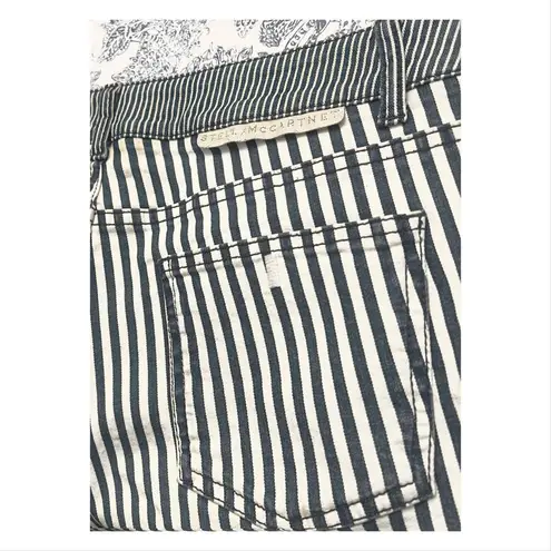 Stella McCartney Blue White Striped Straight Leg Jeans