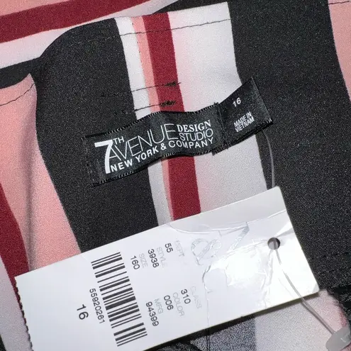 New York & Company Black pink and White Striped Women's palazzo Pants Size 16