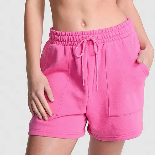 PINK - Victoria's Secret PINK VICTORIA’S SECRET Ivy Fleece Sweat Shorts High Rise Pink Gossip Logo L