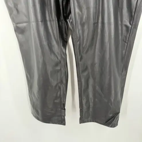Pistola Pants SZ 24W Tammy High Waist Button Fly Black Faux Leather Trousers NWT