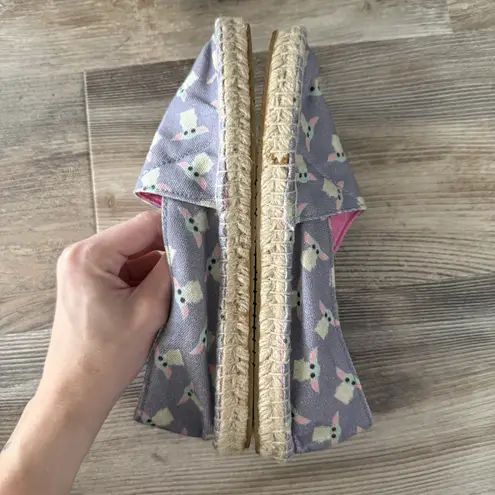 Star Wars Baby Yoda Grogu Ubuntu Espadrilles Shoes Women’s 7.5W Slip On Gray