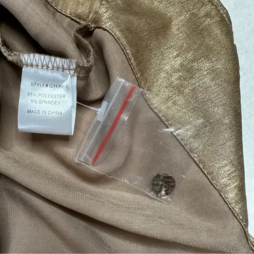 JODIFL Metallic Gold Ruffle frilled shoulder Sleeve Top sz Large