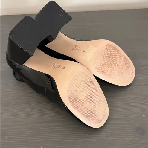 Schutz Dorothy High Pump Mary Jane Block Heel Double Strap Black Patent Size 9.5