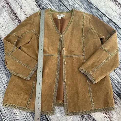 Christopher & Banks Vintage 100% Genuine Leather Boho Jacket