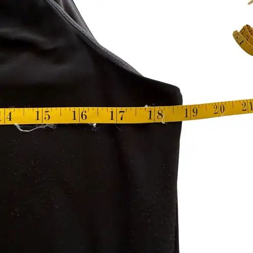 Julian Taylor Black Swing Evening Dress Pleated Neck Jeweled Trim Size 12 Event