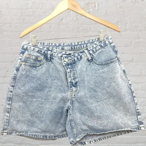 Vintage Acid Wash Denim Shorts M/L High Rise Retro Blue Size undefined