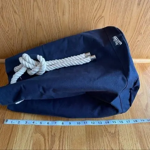 Jean Paul Gaultier Lg Navy Canvas Duffle Backback Nautical Rope Drawstring