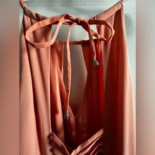 Greylin NWT Peach Lattice Back Cocktail Dress