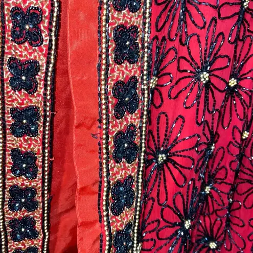 Papell Boutique evening beaded silk top