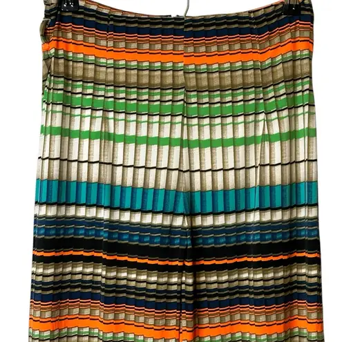 The Sang Multi Striped Plaid Colorful Wide Leg Pants Festival Boho SP4621 NWT S