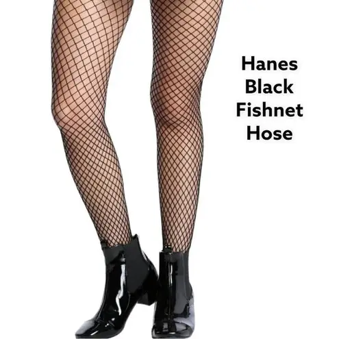 Hanes New!  black fishnet hose!