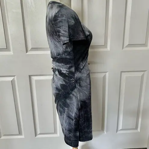 Le Miel Tie Dye StretchyJersey Knit Ruched Bodycon dress