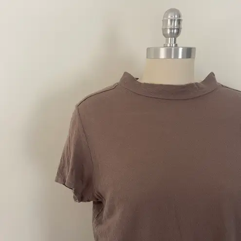 Stateside Brown Mock Neck Tshirt