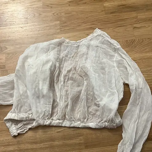 Vintage edwardian lace edgaed blouse Size XS
