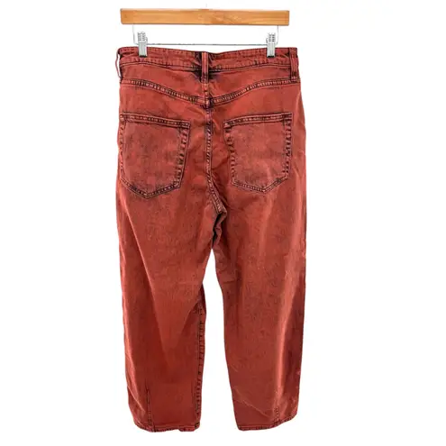Pilcro NWT Barrel Jeans Red Acid Wash Relaxed Tapered High Rise Denim Size 31