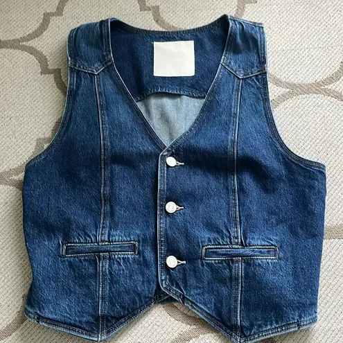 Mother Superior The Masked Rider Denim Vest, size medium Blue