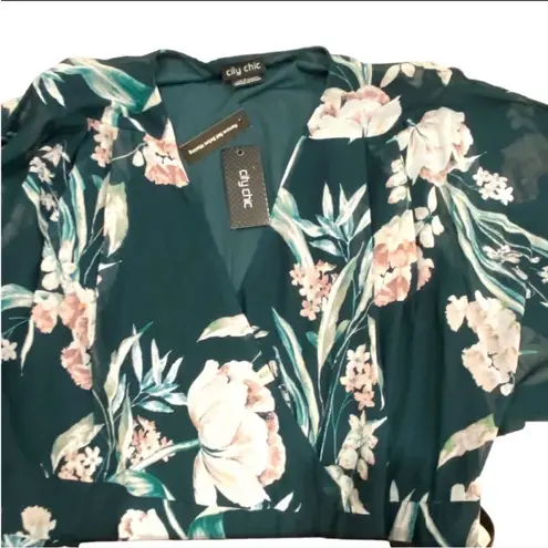 City Chic Green Cocktail Dress 20 Plus Size Semi Formal Dress Holiday Party Boho