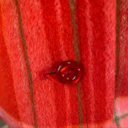 Elliot Lauren Red Pink and Green Plaid Cashmere Wool Blend cropped coat size 8