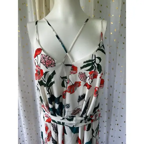 Adelyn Rae Women's Floral Flowy Adjustable Straps Belt Tie Handkerchief Dress M