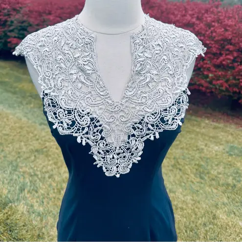 AX Paris Crochet Neck Navy Body-con Dress